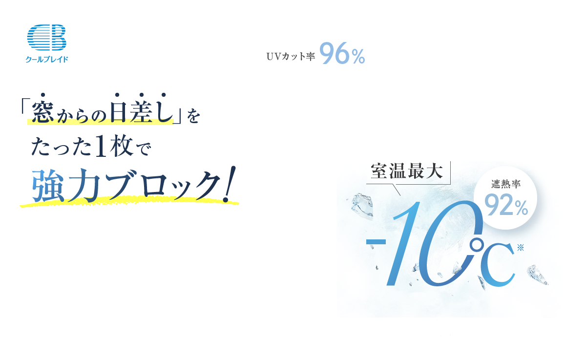 「窓からの日差し」をたった1枚で強力ブロック!室温最大-10℃