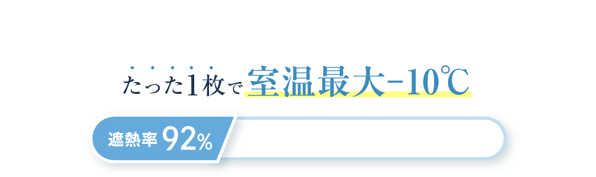 たった1枚で室温最大－10℃